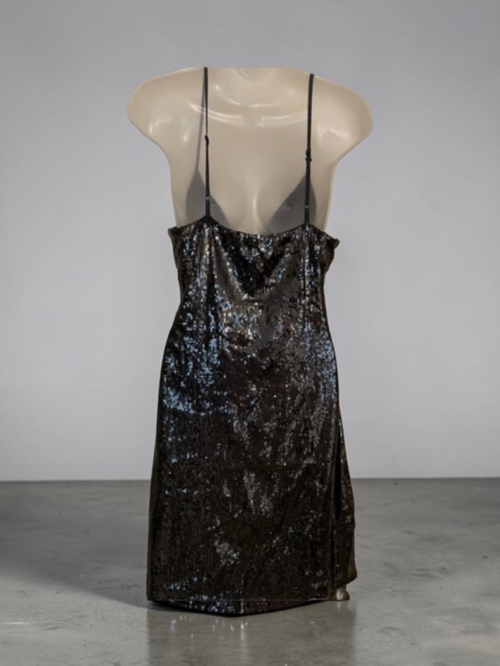 Hale Bob SPARKLING METALLIC  GRAY mini dress. Size L - Picture 4 of 7